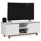 Rack Para Sala Bancada De Tv 55 Pol 139cm Flow Branco - Ej Móveis
