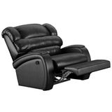 Poltrona Do Papai Reclinável Kalie Manual Gatilho Fh9 Pu Preto Brilho - Mpozenato