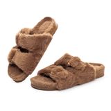 Chinelo Fitory, Bico Aberto, Pele De Coelho Sintética, Sandálias De Cortiça, Marrons 8