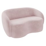 Sofá 3 Lugares Living Orgânico Sala De Estar 180cm Garbin K04 Veludo Rosê - Mpozenato