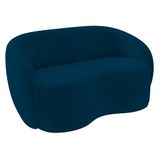 Sofá 3 Lugares Living Orgânico Sala De Estar 180cm Garbin K04 Veludo Azul Marinho - Mpozenato