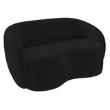 Sofá 3 Lugares Living Orgânico Sala De Estar 180cm Garbin K04 Veludo Preto - Mpozenato
