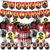 Conjunto De Suprimentos Para Festas De Aniversário, Filme De Terror Inspirado Com Banner