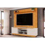 Home P/ Tv Até 70 Polegadas Enzo C/ Prateleira Nichos E Pés 200x188cm Cedro/bali - Dj Móveis
