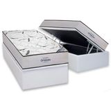 Cama Box Baú Solteiro: Colchão Espuma D45 Ortobom Highfoam + Base Crc Courano White(88x188)