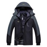Jaqueta De Esqui Wantdo Masculina Impermeável, Quente, De Inverno, Preta, Cinza