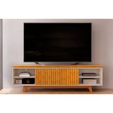 Rack Bancada P/ Tv Até 75 Polegadas Loren Ripada C/ Nichos 200x58cm Cedro/bali - Dj Móveis