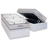 Cama Box Baú Solteiro: Colchão Espuma D45 Ortobom Hight Foam Hr + Base Crc Courano White(88x188)