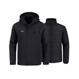 Jaqueta De Esqui Masculina Wantdo À Prova De Vento 3 Em 1 Preta De Inverno 2gg