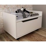 Gabinete De Banheiro Suspenso Bn3647 S/ Cuba 1 Gaveta E Rodizio 60cm Branco - Tecno Mobili