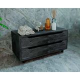 Gabinete De Banheiro C/ Rodizio Bn3643 S/ Cuba 2 Gavetas 80cm Cor Mármore Lunar - Tecno Mobili