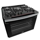 Fogão De Embutir 5 Bocas Dako Diplomata Preto Com Mesa De Vidro Bivolt