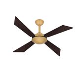 Ventilador De Teto Dourado Tech 4 Pás Sala Turbo Ventax 220v
