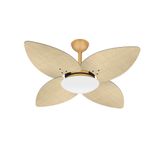 Ventilador de Teto Dourado Winds 4 Pás Palha Turbo Ventax 220v