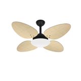 Ventilador Teto Trevo Preto 4 Pás Palha Natural Ventax 220v