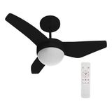 Ventilador De Teto Preto Com Controle 3 Pas 83cm Bivolt 36w