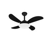 Ventilador Teto Preto Fly 4 Pás Potente Quarto Ventax 110v