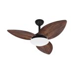 Ventilador Teto Winds Preto Potente 3 Pás Imbuia Ventax 110v