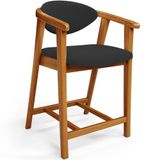 Banqueta Baixa Para Cozinha Sala De Jantar Bancada Cecília L02 Bouclê Preto - Lyam Decor
