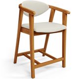 Banqueta Baixa Para Cozinha Sala De Jantar Bancada Cecília L02 Linho Champanhe - Lyam Decor