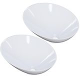 Kit 02 Cubas De Apoio Meia Lua Para Banheiro Lavabo C01 Bm38w Branco - Lyam