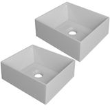 Kit 02 Cubas De Apoio Retangular Para Banheiro Lavabo C01 Rt30w Branco - Lyam