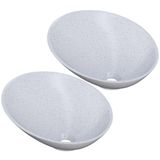 Kit 02 Cubas De Apoio Meia Lua Para Banheiro Lavabo C01 Bm38w Branco Granit - Lyam