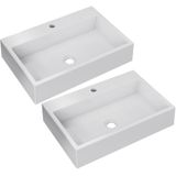 Kit 02 Cubas De Apoio Retangular Para Banheiro Lavabo Florenza C01 Rt55w Branco - Lyam