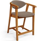 Banqueta Baixa Para Cozinha Sala De Jantar Bancada Cecília L02 Bouclê Bege - Lyam Decor