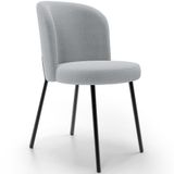 Cadeira Para Sala De Jantar Cozinha Estofada Gavi L02 Bouclê Cinza - Lyam Decor