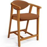Banqueta Baixa Para Cozinha Sala De Jantar Bancada Cecília L02 Bouclê Terracota - Lyam Decor