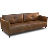 Sofá 3 Lugares Para Sala De Estar Living 244cm Oásis T03 Couro Soft Mel - Lyam Decor