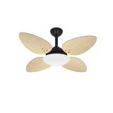 Ventilador Teto Preto 4 Pás Palha Pétalo Potente Ventax 110v