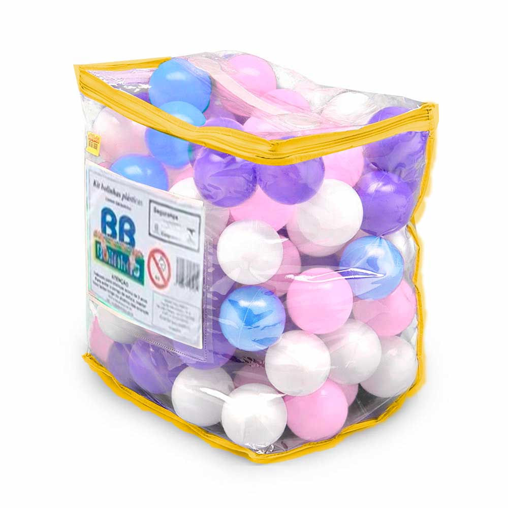 Kit Bolsa Com 100 Bolinhas Plasticas Bag Ice Bb Bolinhas