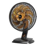 Ventilador De Mesa Mallory Egeo Preto Dourado 68cm 140w 110v
