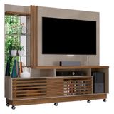 Estante Home Theater Frizz Plus Fendi Naturale Para Tv Até 60 Com Rodízios - Madetec Fendi Naturale