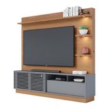 Estante Home Theater Campeche Freijó Cinza Fosco Para Tv De 70 - Colibri Freijó Cinza