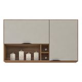 Armário Aéreo Firenze 120cm 2 Portas Com Nichos Amêndola Nude Prime - Demóbile Amêndola Nude Prime