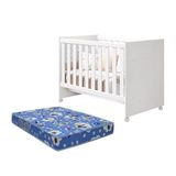 Berço Americano Katatau Branco Brilho Com Colchão D18 - Reller Móveis Branco Brilho