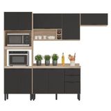 Cozinha Modulada Composição 3 Firenze 4 Peças Avena Grafito - Demóbile Avena Grafito
