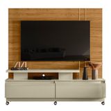 Estante Home Theater New Apolo Cumaru Opala Para Tv Até 75 Com Rodízios - Madetec Cumaru Opala