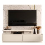 Estante Home Theater New Apolo Calacata Off White Para Tv Até 75 - Madetec Calacata Off White