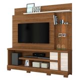 Estante Home Theater Alan Naturale Off White Para Tv Até 55 Com Pés - Madetec Naturale Off White