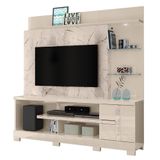 Estante Home Theater Alan Calacata Off White Para Tv Até 55 Com Pés - Madetec Calacata Off White