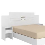Cabeceira Cama Casal Extensível Triunfo Com 2 Mesas De Cabeceira Branco - Demóbile Branco