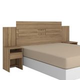 Cabeceira Cama Casal Extensível Triunfo Com 2 Mesas De Cabeceira Amêndola - Demóbile Amêndola