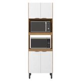 Paneleiro Firenze Duplo Forno 4 Portas Amêndola Branco - Demóbile Amêndola Branco