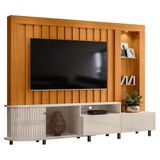 Estante Home Theater Le Mans Cinamomo Off White Para Tv Até 70 - Madetec Cinamomo Off White