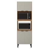 Paneleiro Firenze Duplo Forno 4 Portas Amêndola Nude Prime - Demóbile Amêndola Nude Prime
