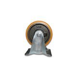 Rodinha 127mm Ferro Com Poliuretano 5 Pol Com Placa Fixa